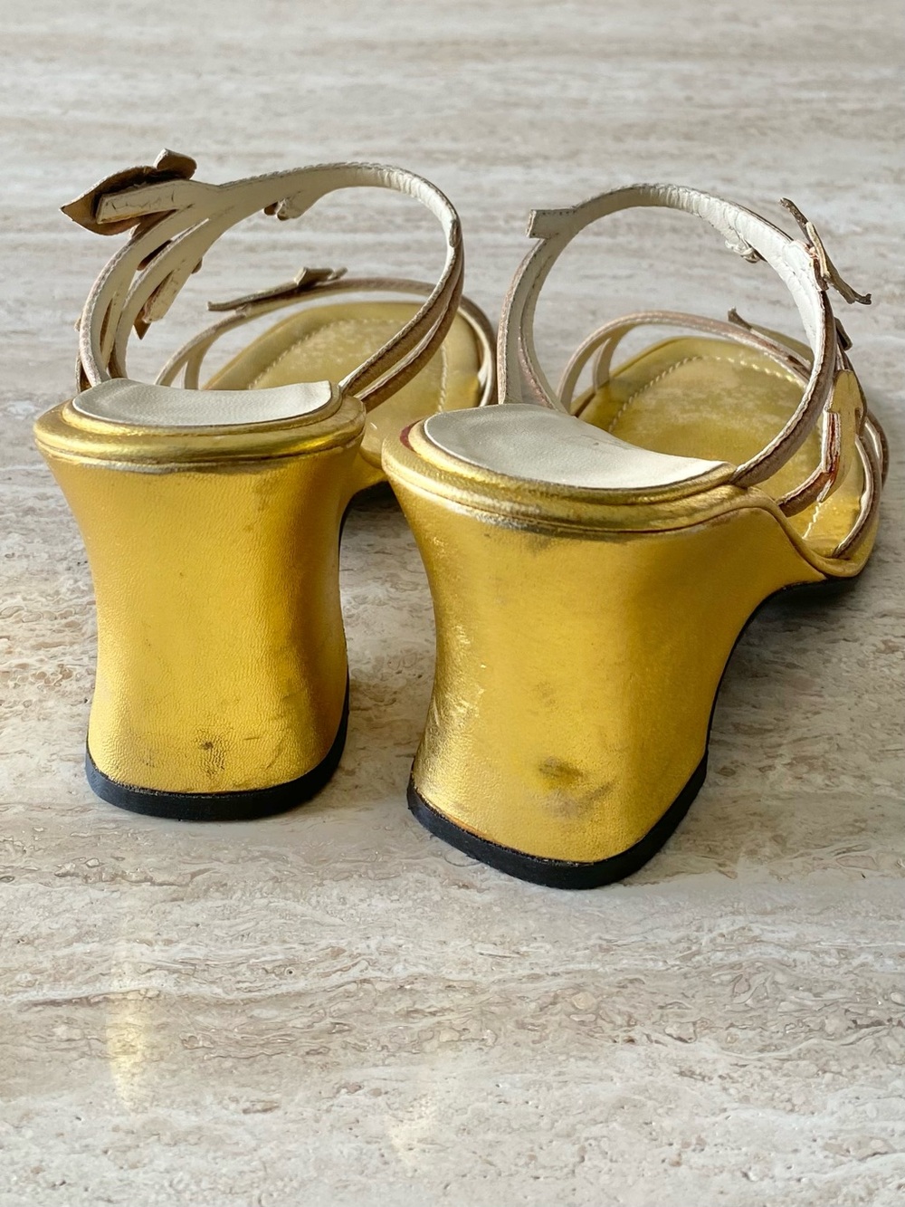 Vintage Prada Leaf Appliqué Sandal Wegdes - Picture 7 of 9